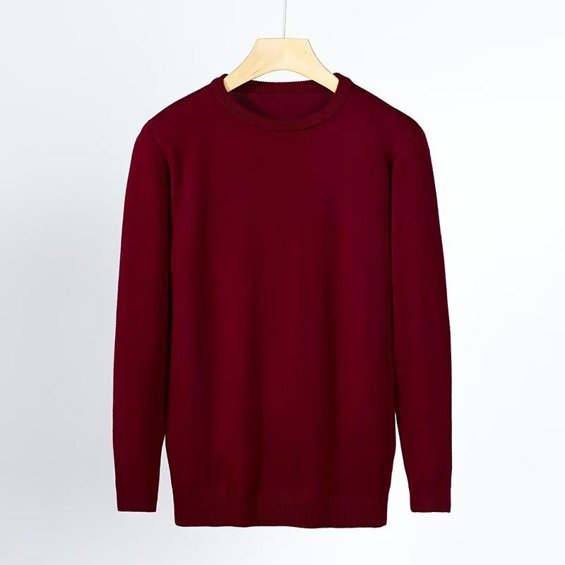 Men's Warm Knit Slim Fit Round Neck Pullover Sweater