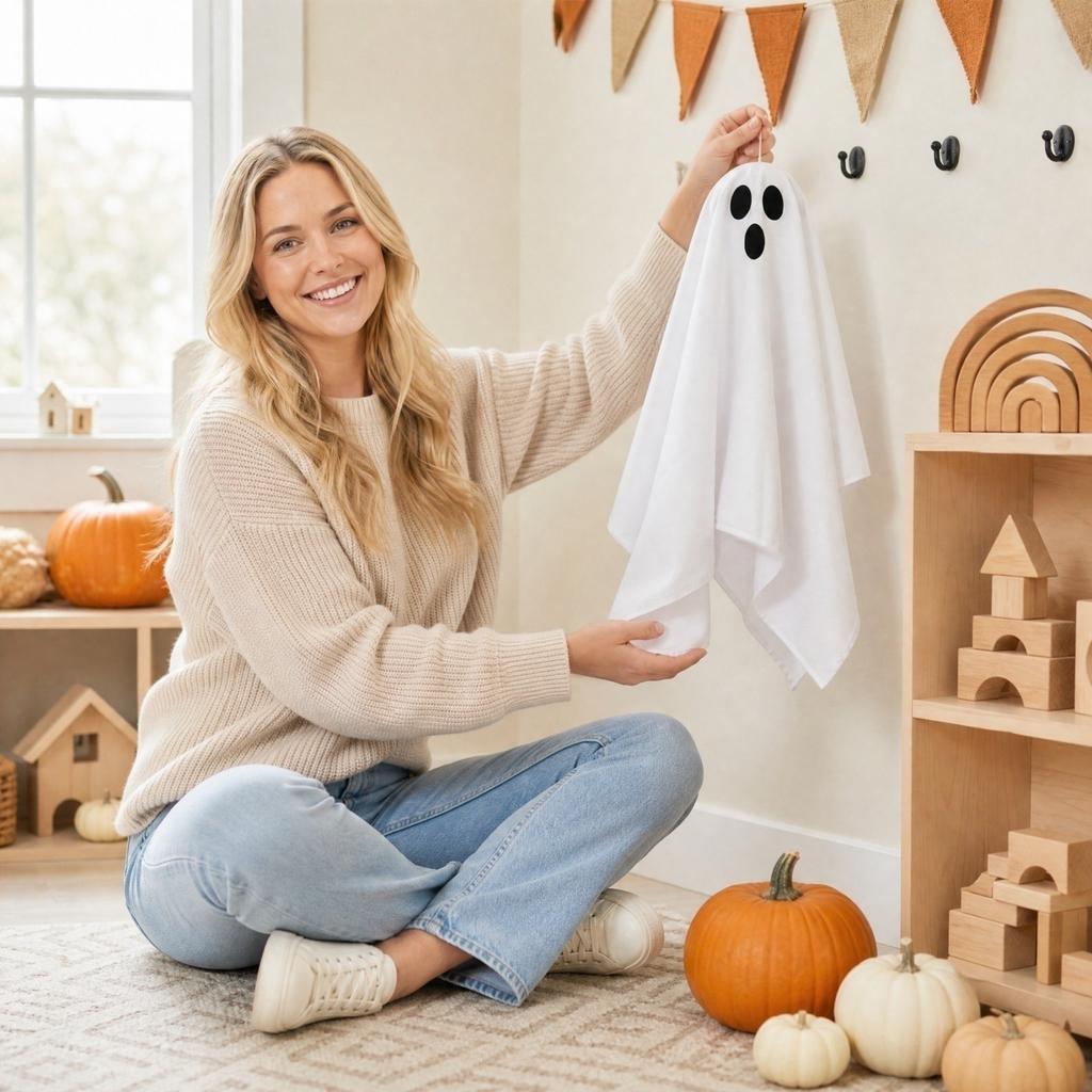 Halloween Hanging and Set - 3 with 40 Stickers and Button Light for Outdoor Porch Tree Decor