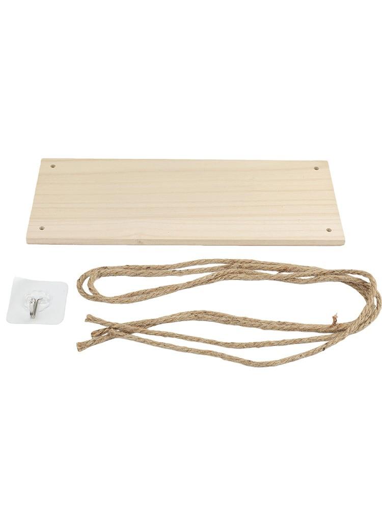 Hanging Shelves Set of 1 Rustic Design with Hooks for Easy Mounting