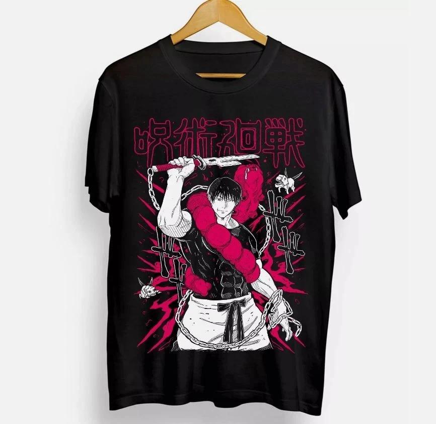 Anime Toji Jujutsu Kaisen Fushiguro Black T Shirt Size S 4XL S