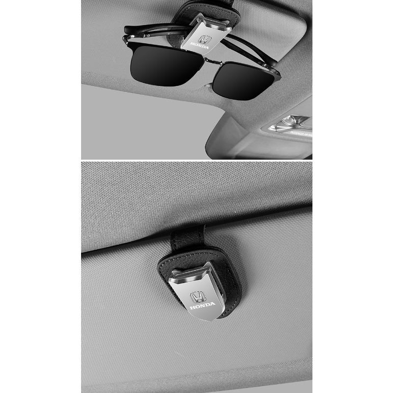Auto Sun Visor Glasses Box Sunglasses Clip Card Ticket Holder Stand For Honda Fit Mugen Insight Type S R VTEC DOHC Modulo Vezel Legend RR Si