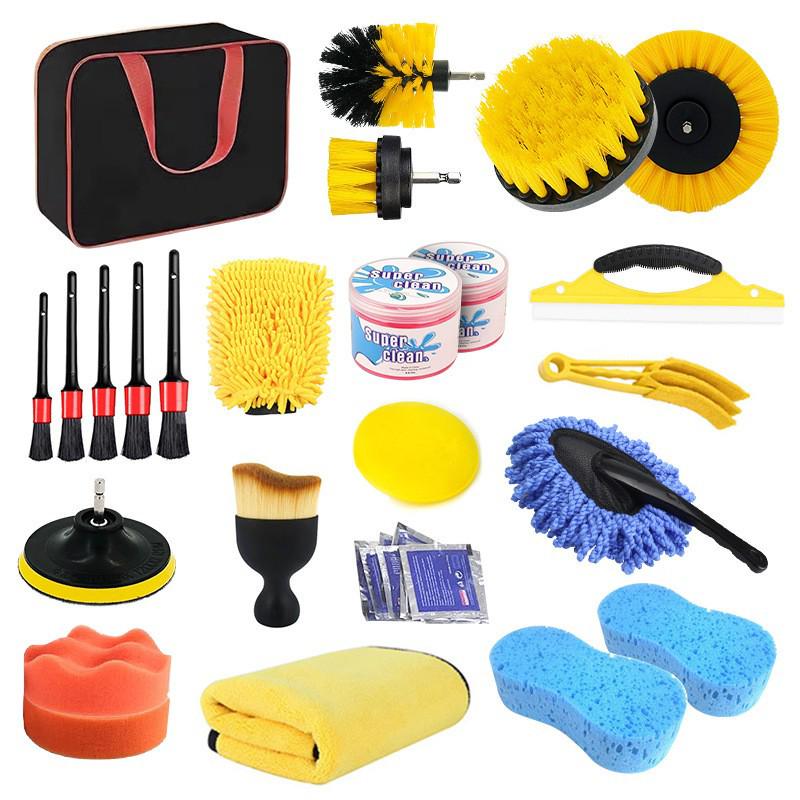 Multi-Functional Electric Cleaning & Polishing Brush Set for Car Interiors, Air Vents, Tires & More