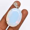 CERTIFIED 155 Ct Oval Cut Multicolor Opal 925 Sterling Silver Pendant Gemstone AI-92-NS