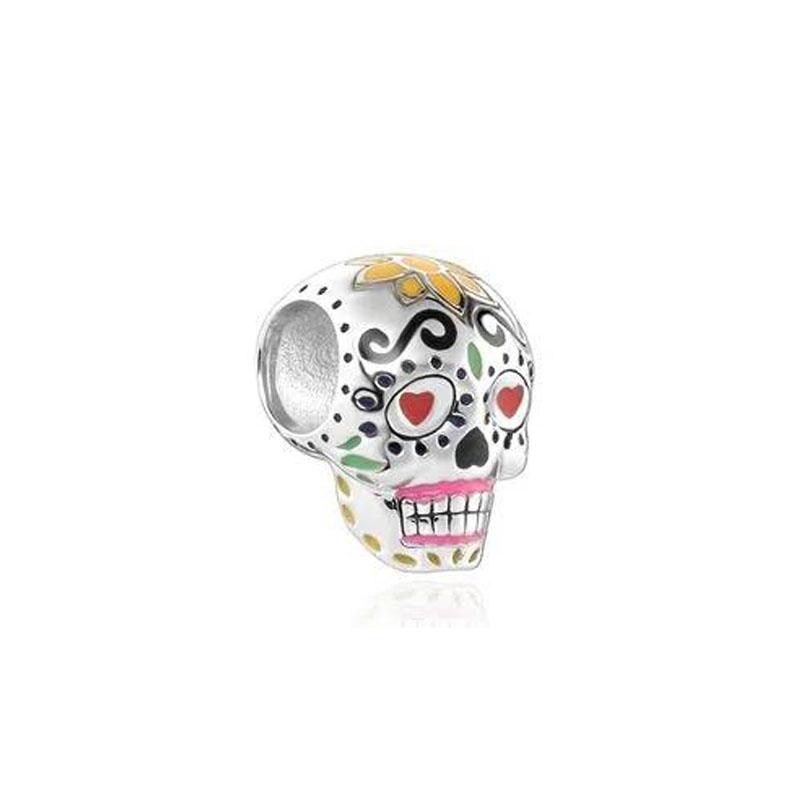 New 925 Silver Ghost Soul Pumpkin Skeleton Bat Pendant Bead Charm Fit Bracelet DIY Jewelry Halloween Gift