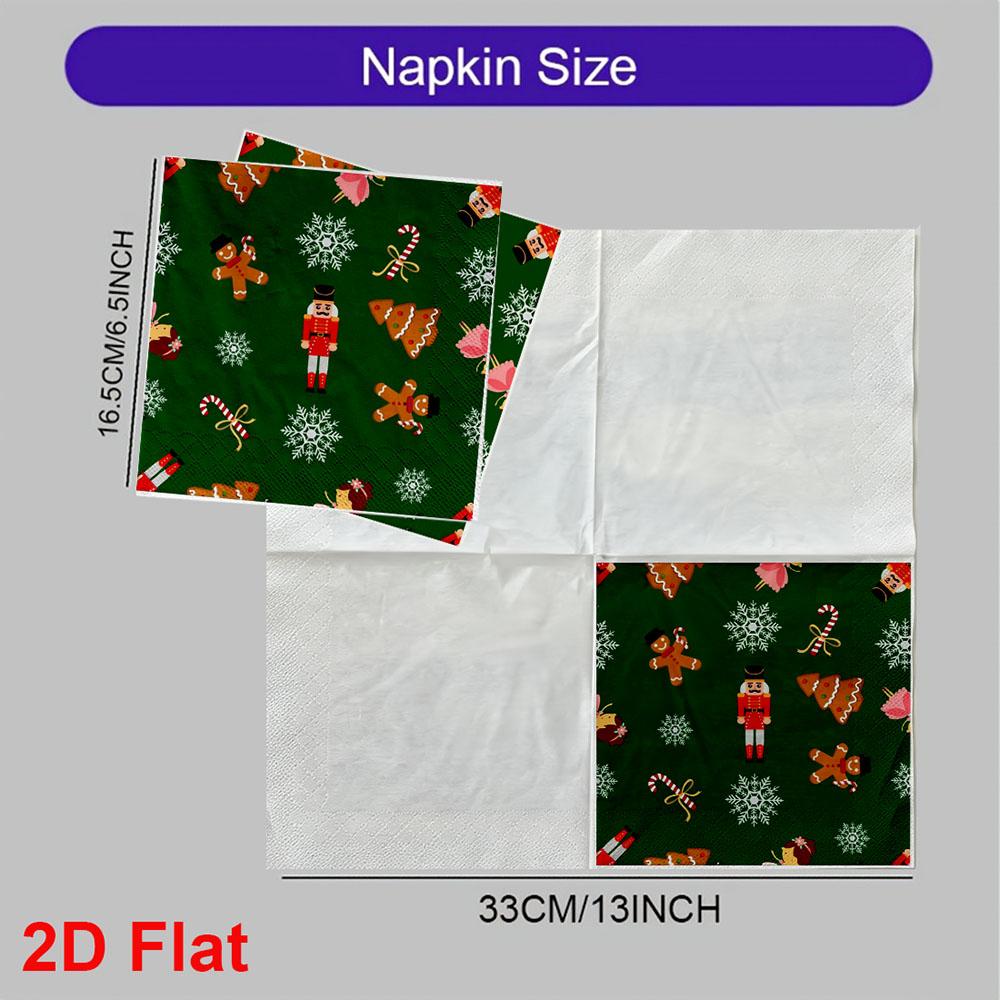 20pcs Disposable Napkins with Christmas Theme Pattern Print for Wedding,Parties,and Daily Use for Thanksgiving Fall Christmas Table Decoration