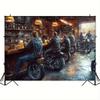 Biker Pub Szene Wandteppich Retro Motorradfahrer Wanddekoration für Man Cave