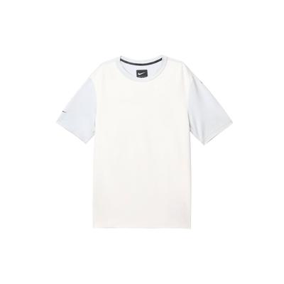 Solid Color Logo Print Crew Neck Short Sleeve T-Shirt Men Tops White AR1581-043