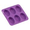 6 Gitter Originalitätsmuster Form Silikon Handgemachte Seife Kuchenform für Heim Bäckerei(Oval )