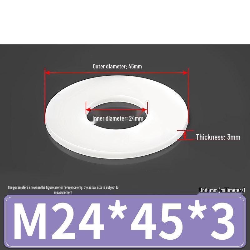 Rondella Piana Isolante in Gomma Nylon Plastica Ultra-Sottile, M3-M24