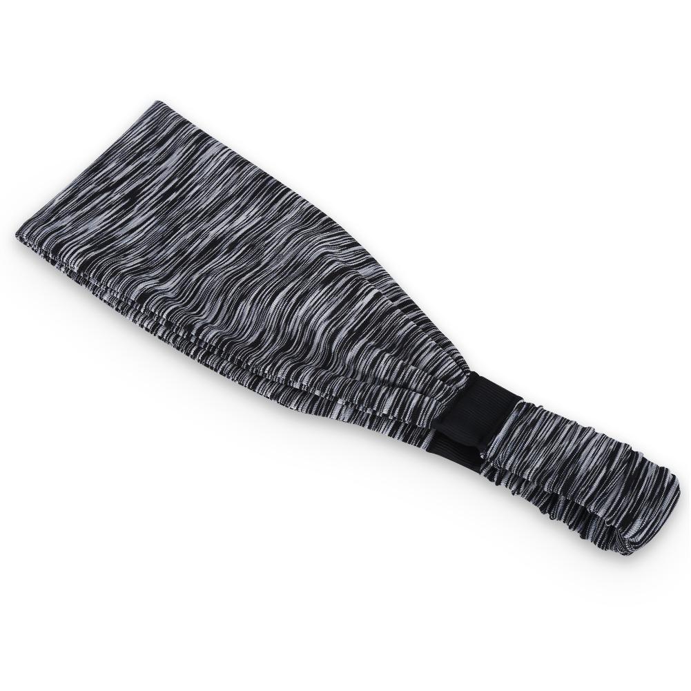 Sweatband Headband Sport Bicycle Tennis Bike Cycling Stretchy Breathable Hairband Stripe Gray