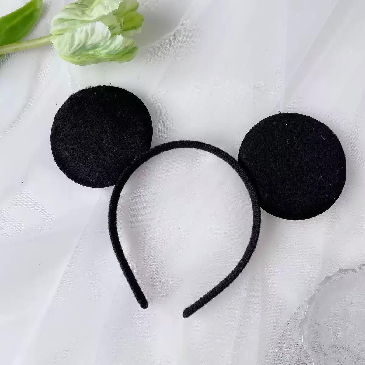 

Children s Mickey Mouse Black Ear Headband with Bow - Cute Amusement Park Minnie Hair Clip