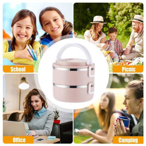 Lunch Container - Insulated Stainless Steel Food Keeper with Secure Buckles On Both Sides | School Lunch Container, Easy-Cleaning Food Box with Portab