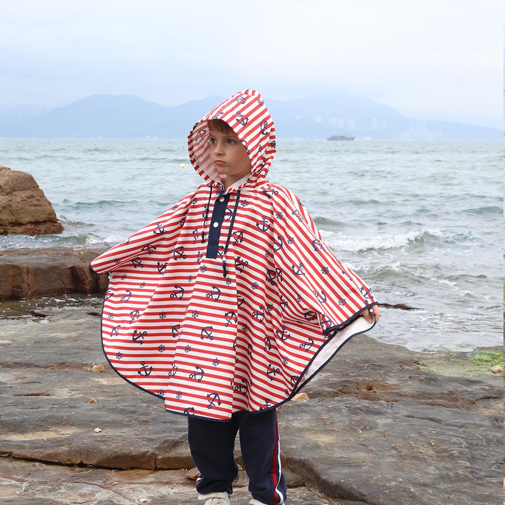 2025 Children s Navy-Style Waterproof Quick-Dry Cape with Breathable Japanese Design L красный