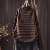2025 Women's Retro High Neck Cotton Knitwear – Versatile Long Sleeve Base Layer for Autumn/Winter.