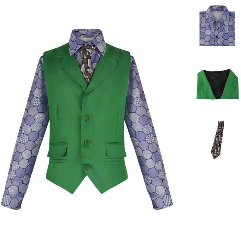 Костюм для косплея Бэтмена Темного рыцаря Джокера Клоуна для сцены на Хэллоуин S