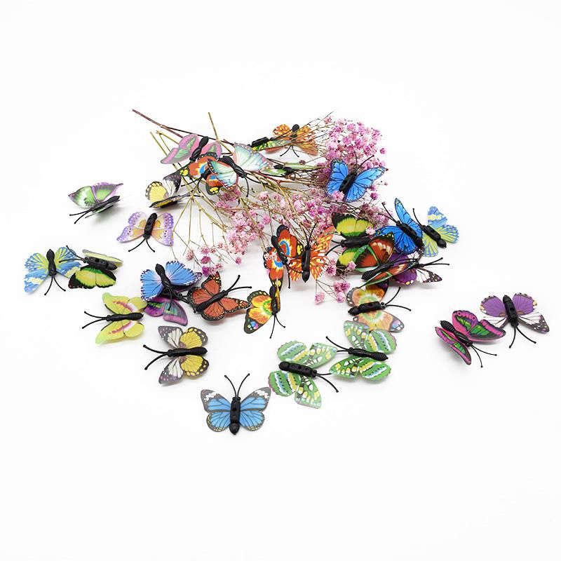50/100PCS Artificial Plastic Butterfly Home Room Decora Headwear Accessories Wall Stickers Diy Candy Box Scrapbook Wedding Party