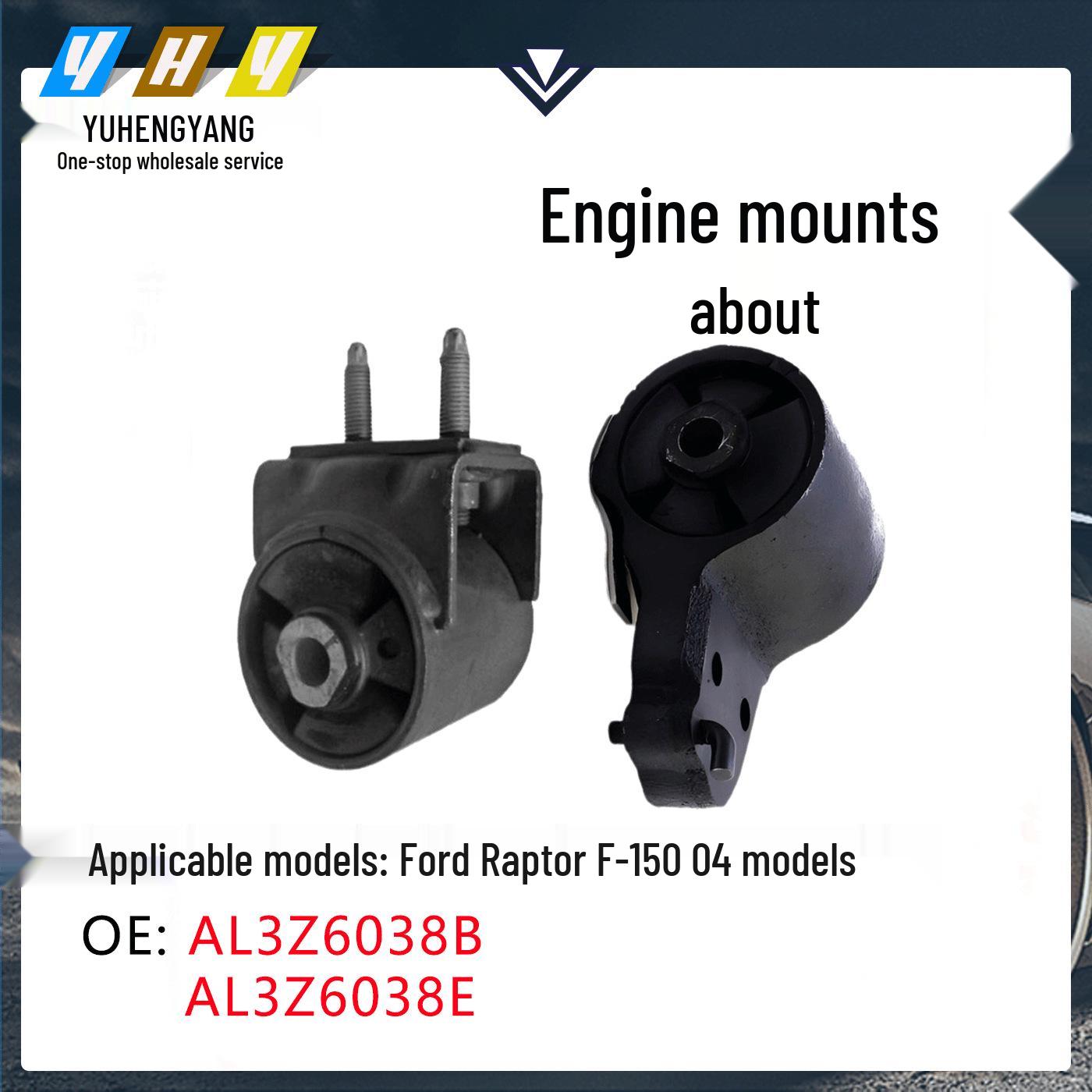 Compatible Engine Mounts for 2004 Ford Raptor F-150, Left & Right, Models AL3Z6038B & AL3Z6038E. Engine Mount Right