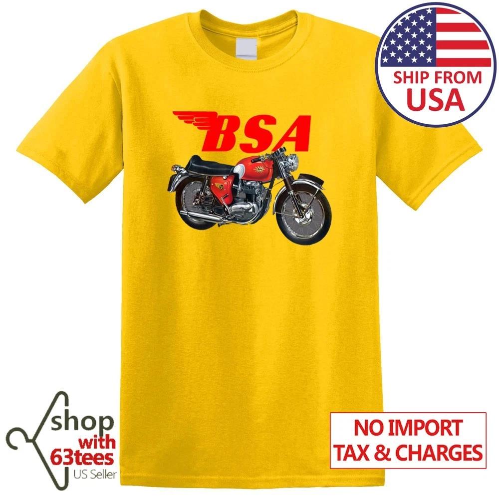 

BSA Motorcycles Retro Style British Men s T-Shirt Women s Tee Top Unisex Yellow Size S to 5XL 4XL
