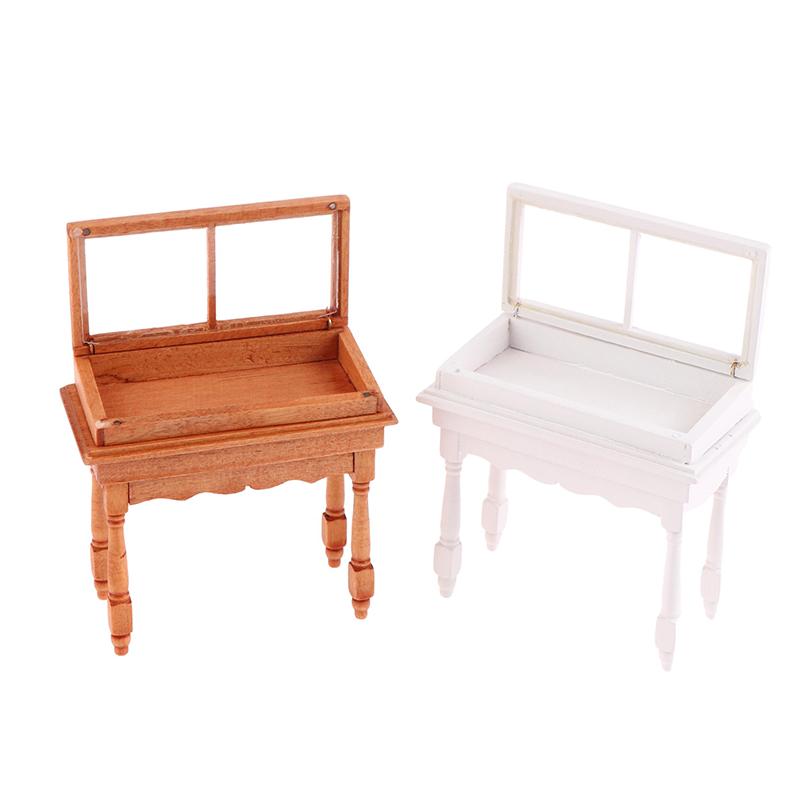 1:12 Dollhouse Miniature Counter Clamshell Jewelry Display Cabinet Showcase Storage Cabinet Furniture Doll House Decor Toy