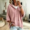 2026 Autumn/Winter Women's European & American Lace-up Hooded Sweater: Casual Loose Fit, Lazy Style Knitwear with Drop Shoulders