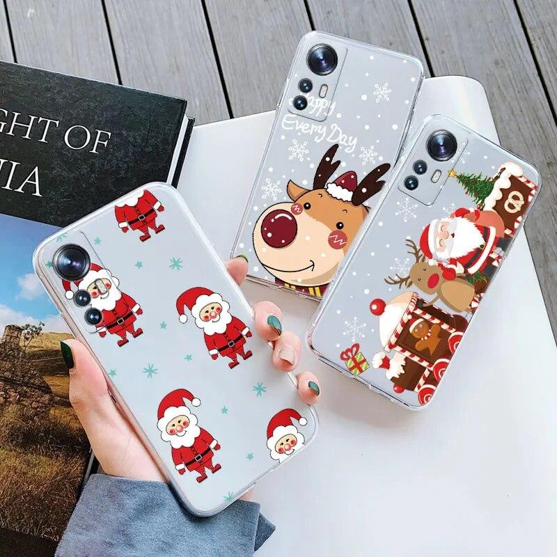 

Рождественский чехол Xiaomi Mi 12 5G Mi12 Lite 12X 12S, чехол для телефона с милым мультяшным рисунком, мягкий силиконовый чехол для Xiaomi Mi 12 Lite, противоударный защитный чехол, чехол