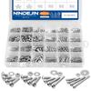 NINDEJIN Metric Button Head Socket Cap Screw Bolts & Flat Washers & Nuts Assortment Kit M2 M3 M4 M5 Stainless Steel Machine Screws Set and Wrench,