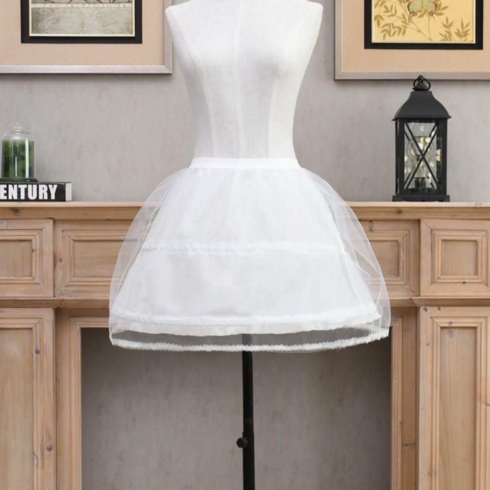 White Cosplay Crinoline Breathable Hoop Petticoat Kawaii Tutu Puffy Skirt  Wedding