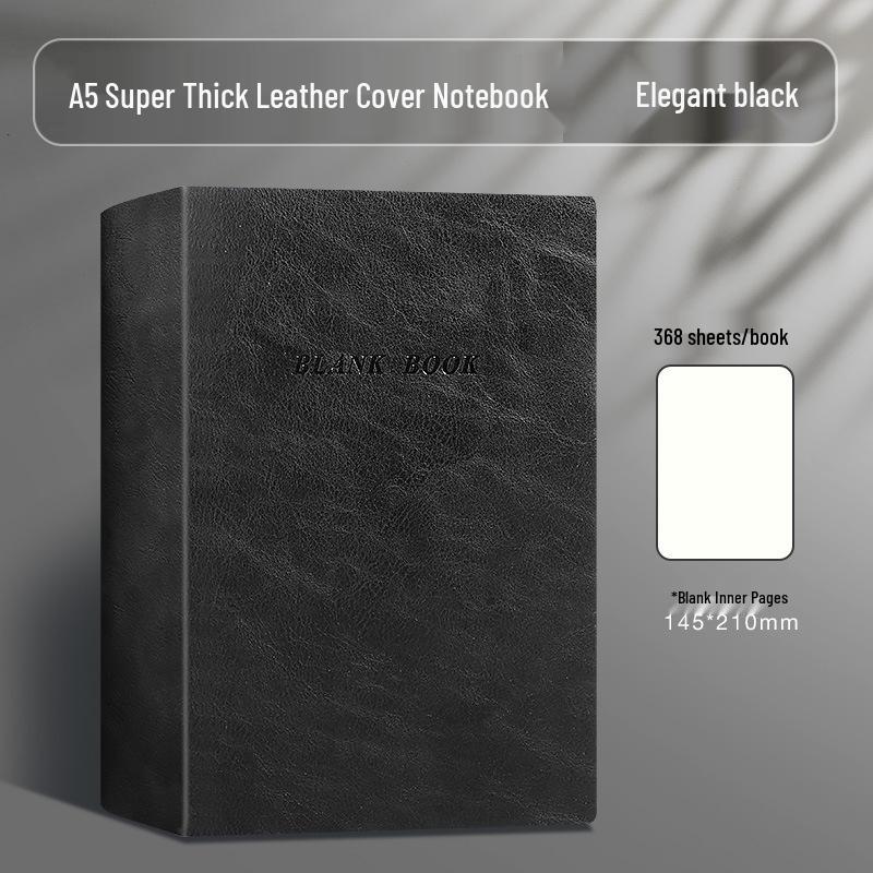 A5 Softcover Notebook, 368 Pages, Extra Thick, Blank Student Diary 210x145 mm