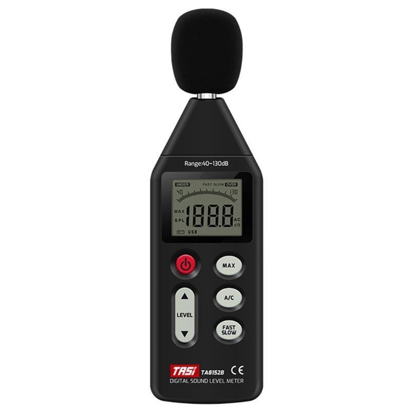 652F LCD Dezibelmeter Schallpegelmesser 40-130dB Handheld Schallpegelmesser Alarm Digitales Lärmmessgerät Dezibel Monitor Test