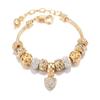 Gold DIY European Bead Bracelet with Large Hole Alloy Beads