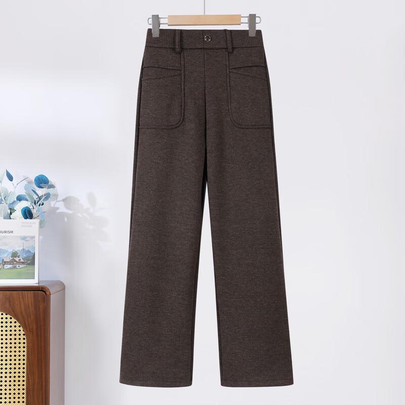 Hodo Women's Winter Plush Lined High-Waist Casual Pants