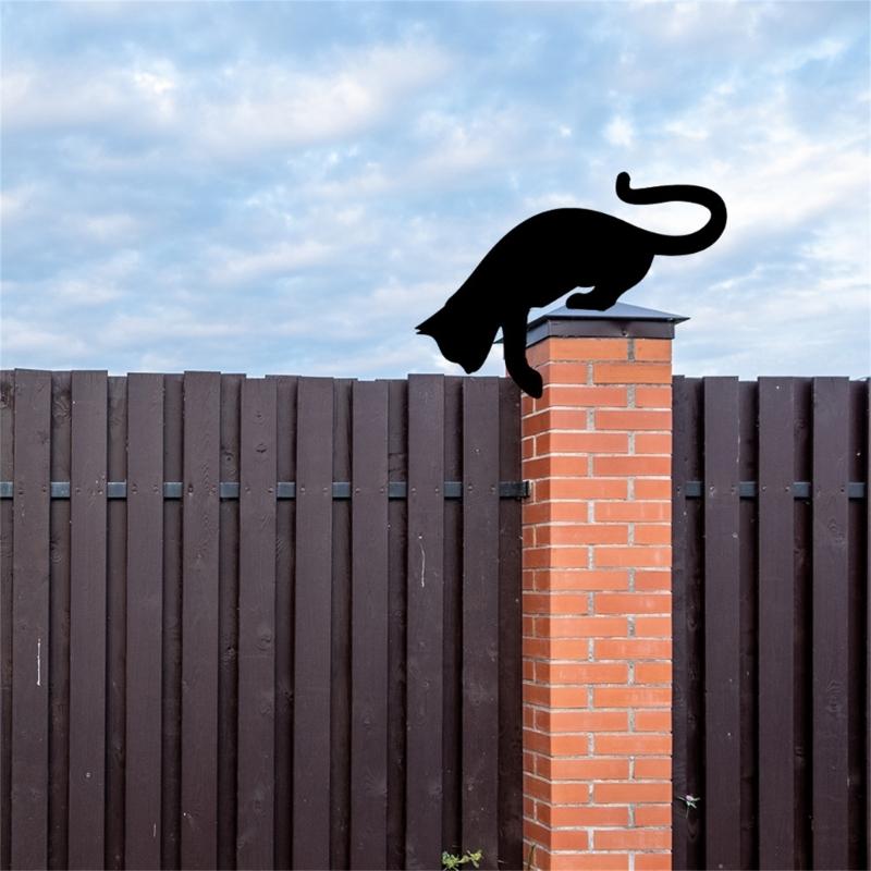 Metall Garten Dekorationen Metall Hof Tiere Gartenstecker Katze Hof Dekorationen Outdoor Gartenstecker für Blumenbeete Rasen