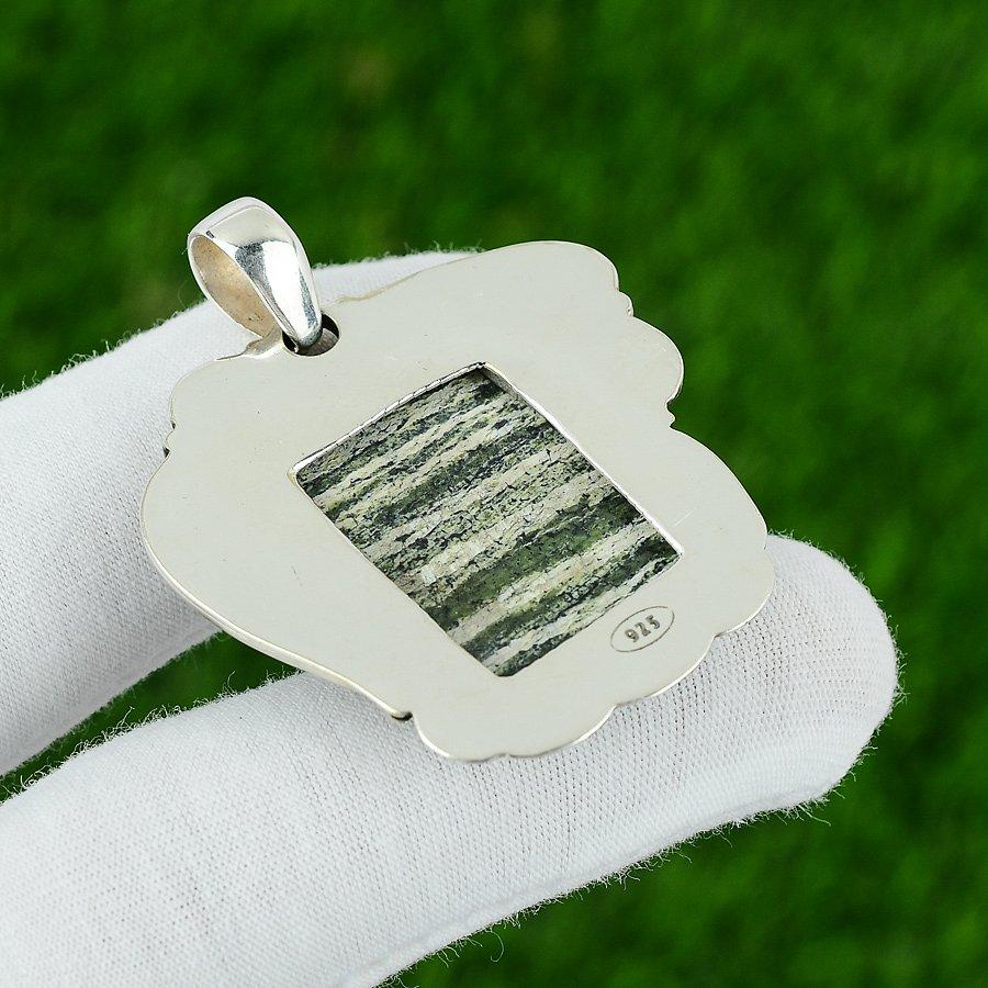 Anniversary Gift For Her Natural Green Swiss Opal Gemstone Pendant 925 Silver