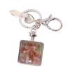 Versatile Square Keychain Featuring Natural Stone Crystals Photo Frame For Couples And Family