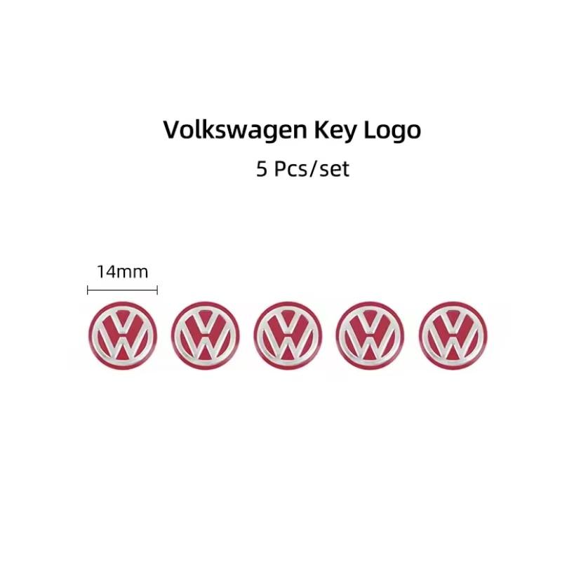 For VW Polo Golf MK6 MK7 MK7.5 CC Scirocco Arteon Touareg Taigo 14MM Car WE37 Remote Key Badge Emblem Metal Logo Stickers Tire Valve