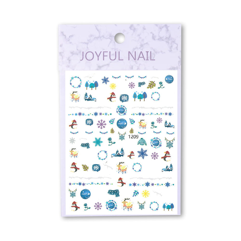 Thin self-adhesive nail stickers Christmas Joyful Nail No. 1209