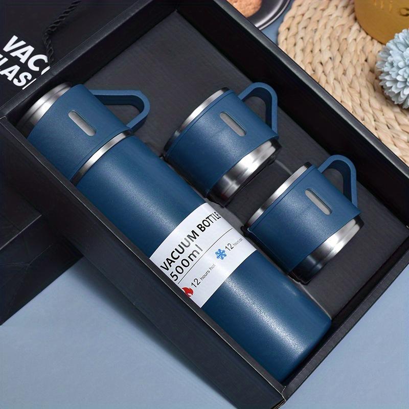 1pc Business Thermal Mug 500ml/16.9oz, Stainless Steel Vacuum Insulated Bottle With Cup For Coffee Hot Drink And Cold Drink, Water Flask