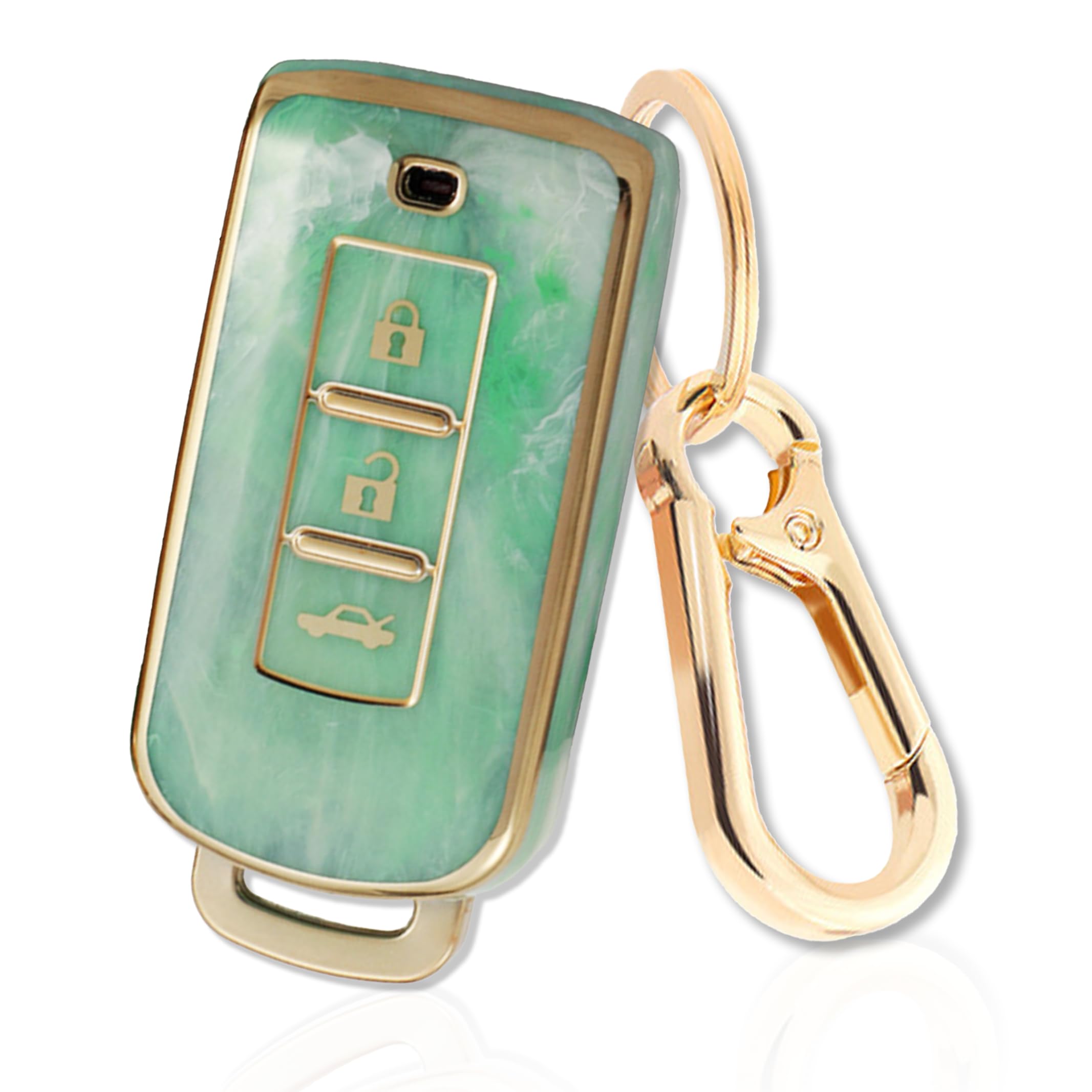 

Чехол для смарт-ключа Nissan Mitsubishi из ТПУ, совместимые модели автомобилей Delica D5 Outlander зелёный