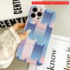 2DFlat Pastel Cat Pattern Phone Case All Inclusive Film Hard iPhone Case, Compatible with iPhone 18 Pro Max 17 16 15 14 13 12 11