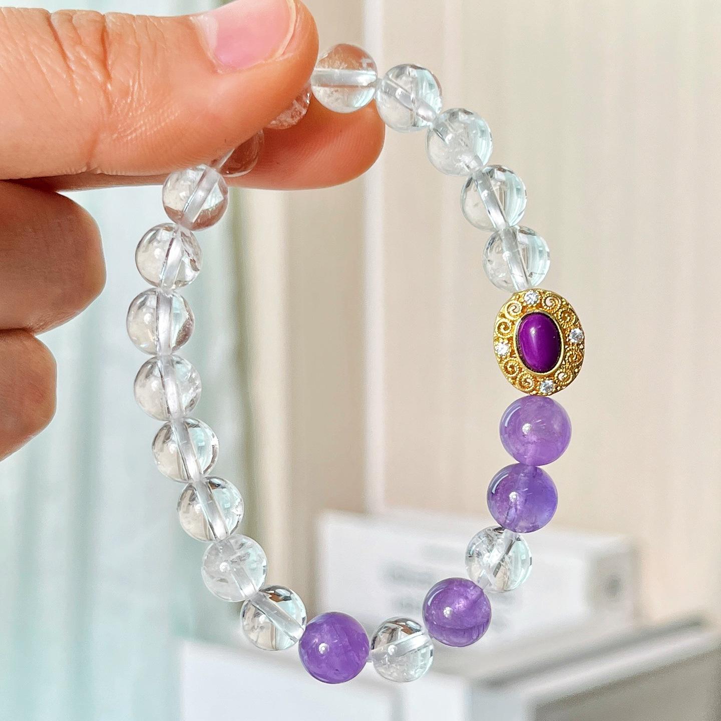 Design Sense Natural White Crystal Amethyst Design Sense Bracelet Bracelet