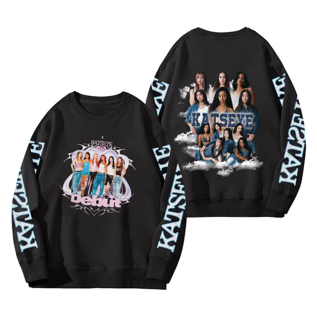 Women's Fashion Long Sleeve Print Round Neck Loose Pullover Sweater Top