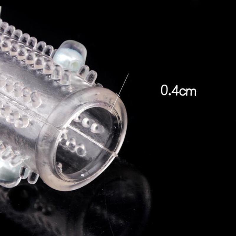 1Pc Reusable Crystal Delay Enlargement Condom Silicone Wave Point Penis Extension Sleeves For Man Adult Intimate Goods Cock Ring