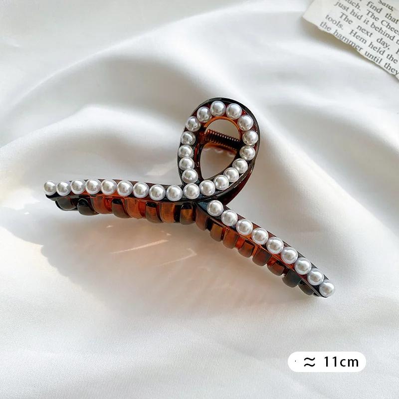 

Винтажные заколки с жемчугом, большой коготь, корейский хвост, большие заколки, заколки для волос для женщин, аксессуары для волос, заколка для волос, подарок абрикосовый