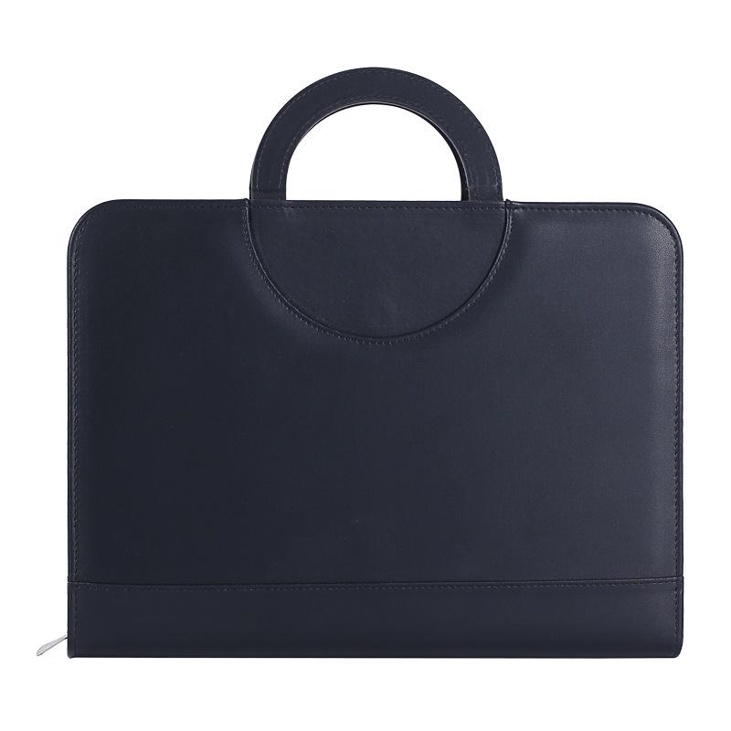 Multifunctional A4 Leather Zippered Business Folder