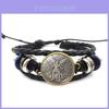 Vintage Punk Style Seven Archangels Gemstone Leather Bracelet For Women And Men Handmade