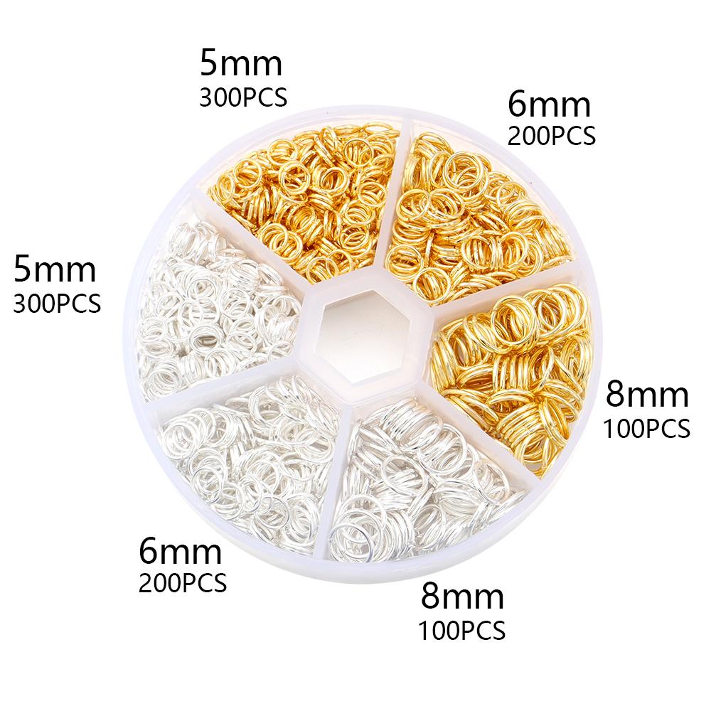1100pcs/BOX 4 5 6 8 10 12mm Open Jump Rings Split Rings Link Loop Set Jewelry Making Kits DIY Bracelet Necklace Connector