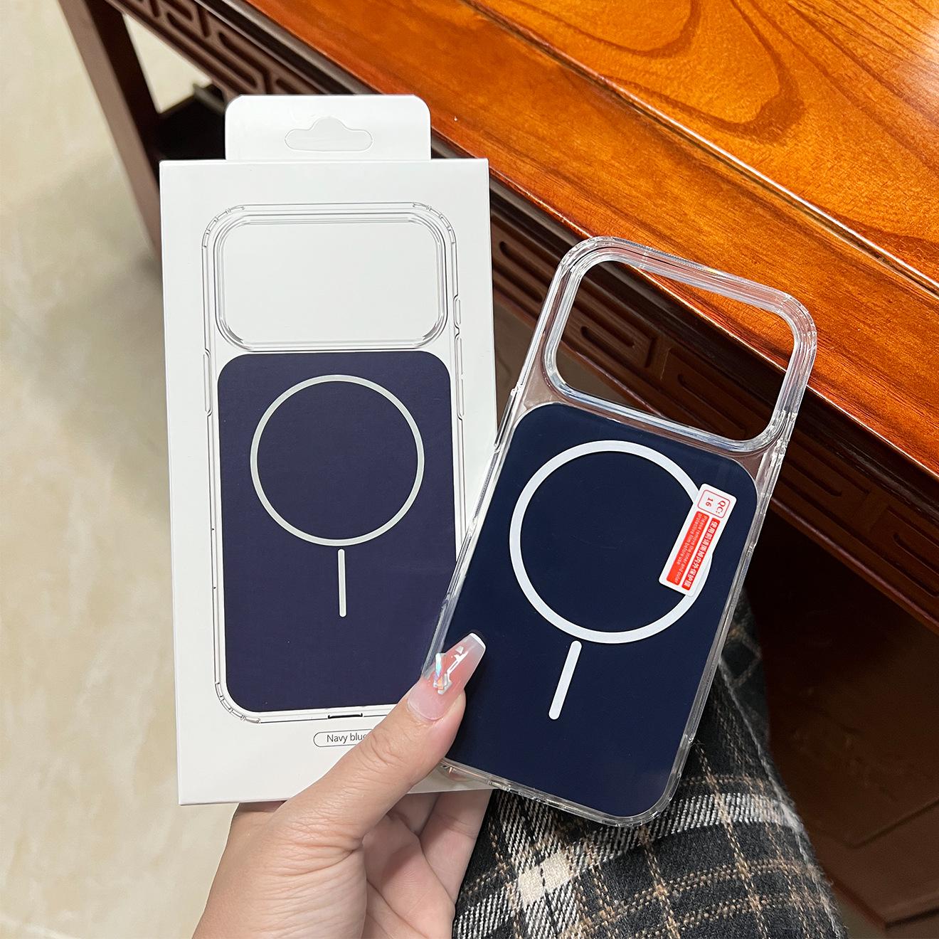 iPhone 16/17 Pro Max Magnetic Thin Ring Acrylic Case iPhone 16 Plus
