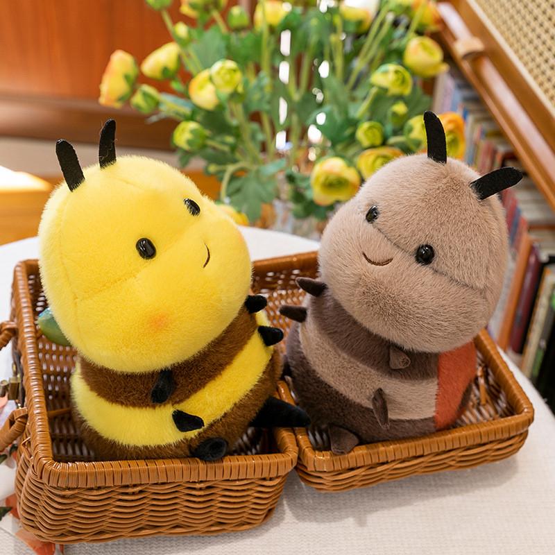 Cute Bee Plush Toy Stuffed Animal Pillow Soft Short Plush Pp Cotton Filling Gift