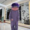 Grappige Draagbare Grote Mond Onesie Pyjama voor Kinderen, Volwassenen, Gezellige Fleece Huis Kleding, Met Capuchon Zacht Pluche Eendelig Jumpsuit