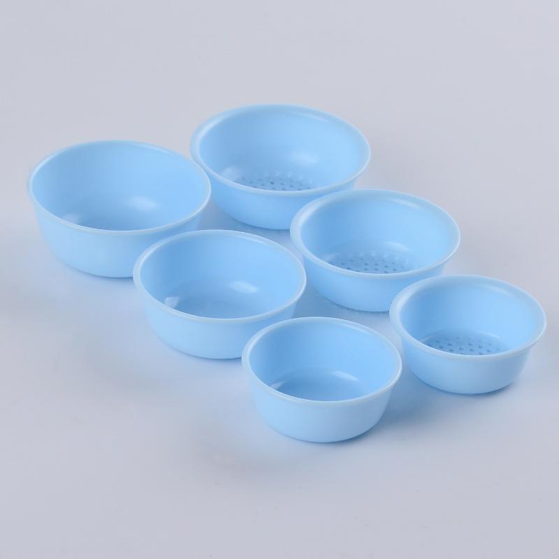 Dollhouse Miniature Plastic Drain Basket Set 6Pcs 1:12 Scale Round Colander Bowls for Home Decor Collectibles